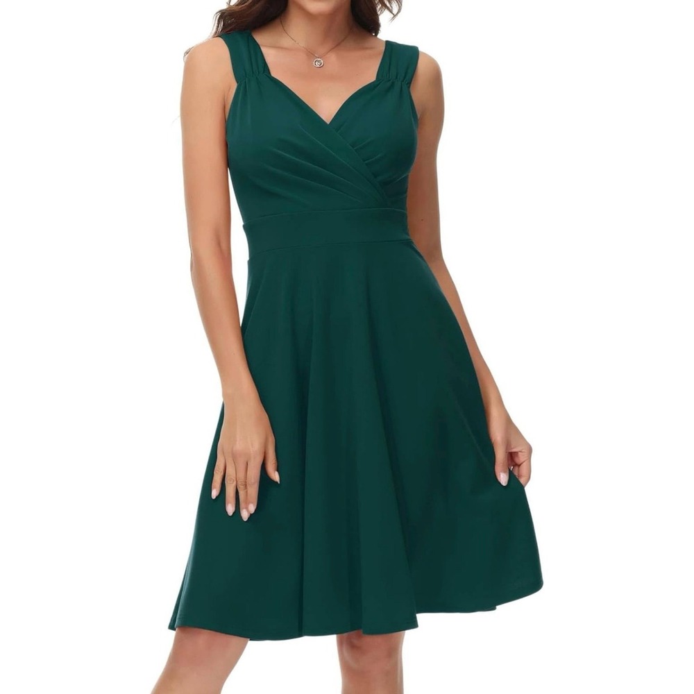 GRACE KARIN Women's Sleeveless Wrap V-Neck Aline Bridesmaid Cocktail Party Dress